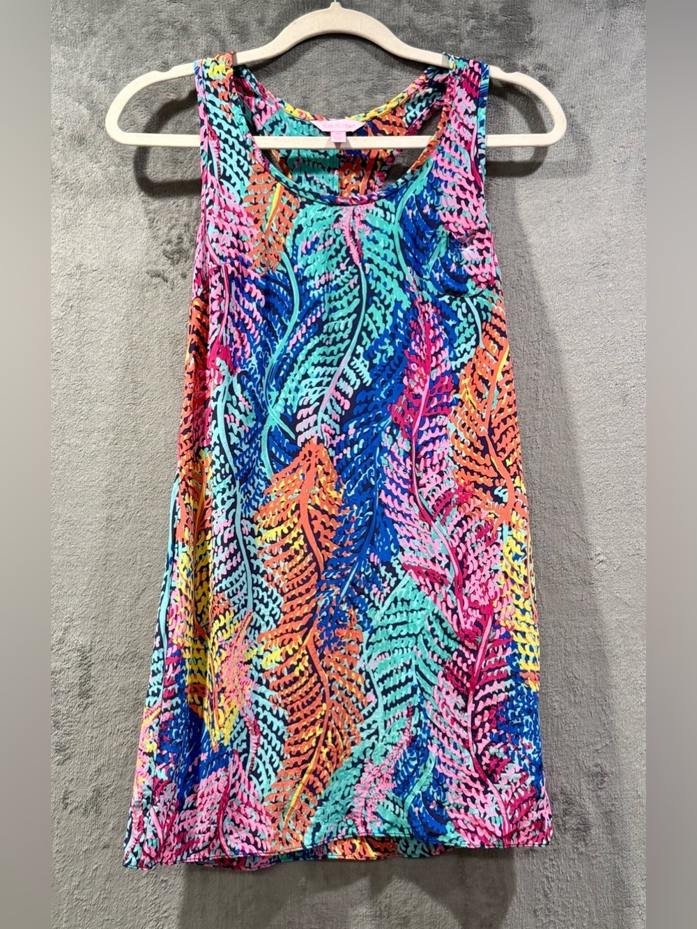 Lily Pulitzer Women's XS Multi Color‎ Betty Electric Racer Back 100% Silk Dress